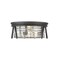Z-Lite Cape Harbor 3 Light Flush Mount, Matte Black & Clear 491F3-MB - alternate 5